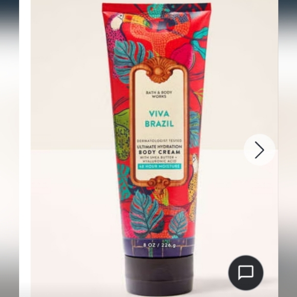 Bath & Body Works Viva Brazil Body Cream - Red with Teal & Green Accents - Picture 4 of 5